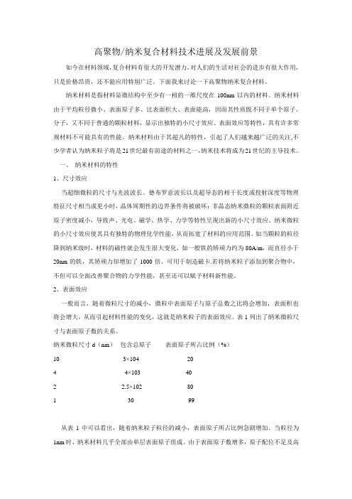 高聚物纳米复合材料技术进展及发展前景