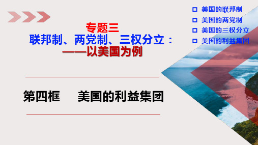 高中政治人教版选修三 专题 3.4美国的利益集团