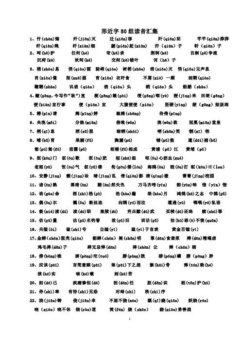 形近字80组读音汇集(打印)