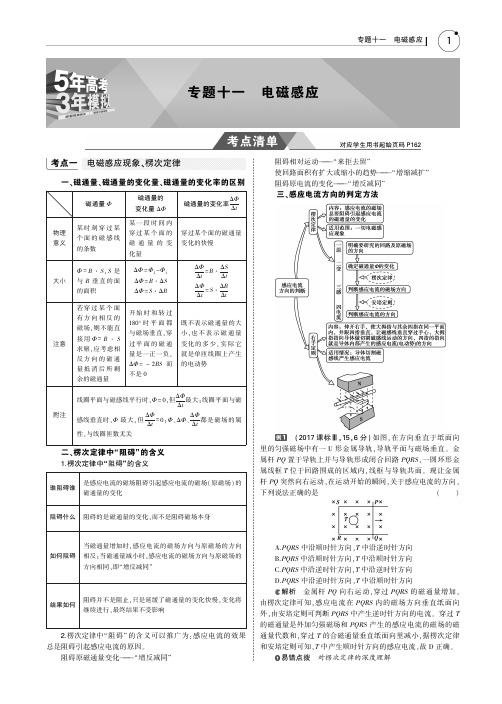 2019版高考物理(5年高考+3年模拟)(精品课件+高清PDF讲义)全国卷2地区通用版专题十一 电磁感应