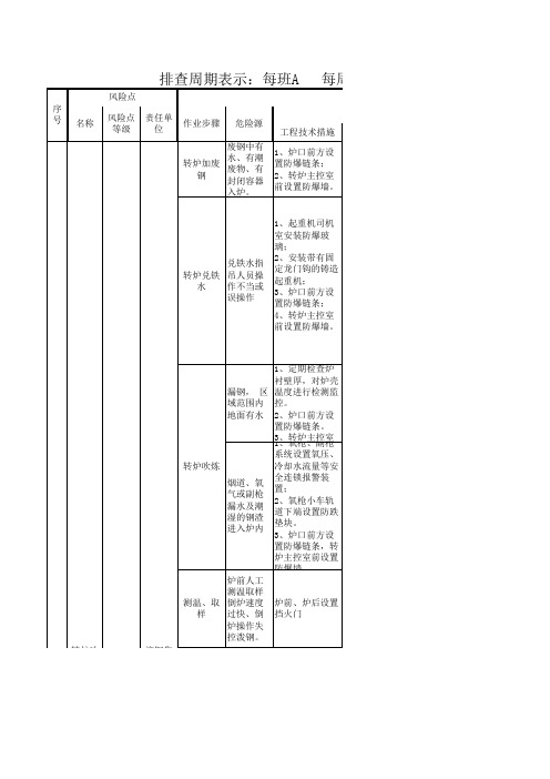 炼钢厂现场管理类隐患排查治理清单(炼钢区域)