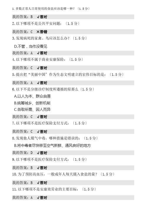 2019内蒙古专业技术人员继续教育考试答案1