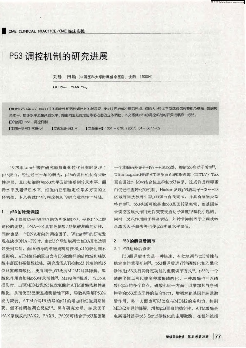 P53调控机制的研究进展