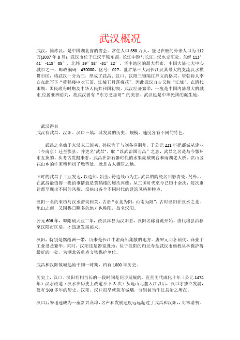 武汉概况