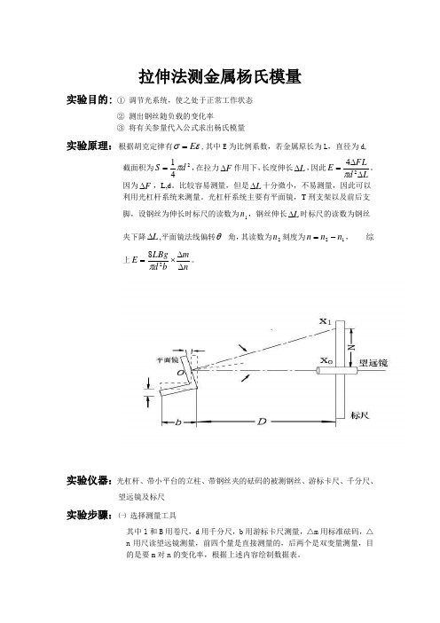 拉伸法测金属杨氏模量