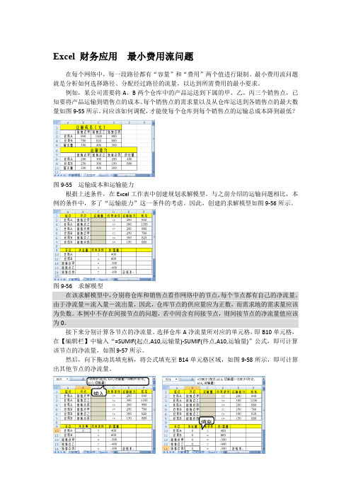Excel 财务应用  最小费用流问题