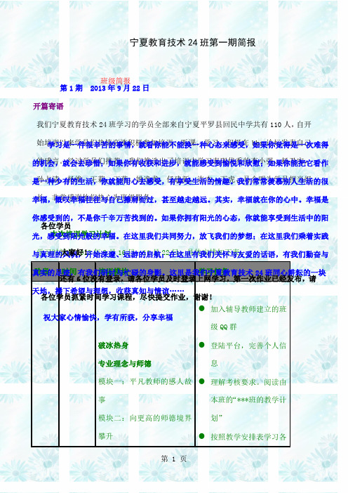 国培简报教育技术培训班级简报XXXX一期word精品文档10页