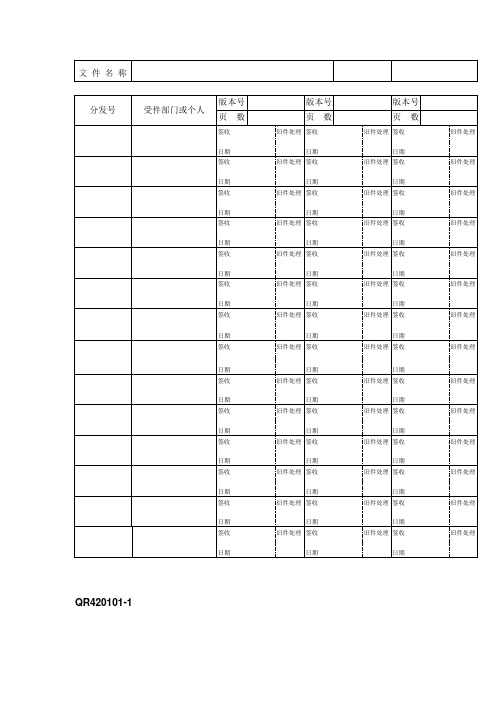文件分发记录(表格模板、doc格式)