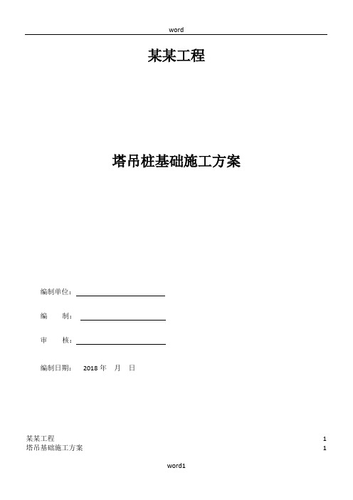 塔吊桩基础施工方案(专家论证)