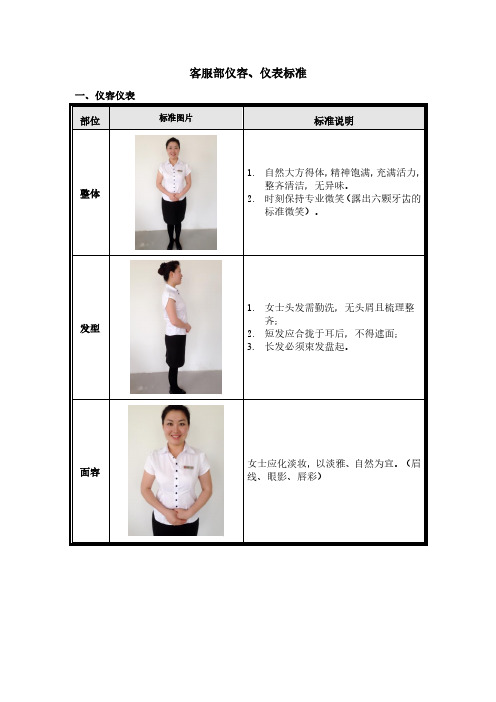 客服部仪容仪表标准