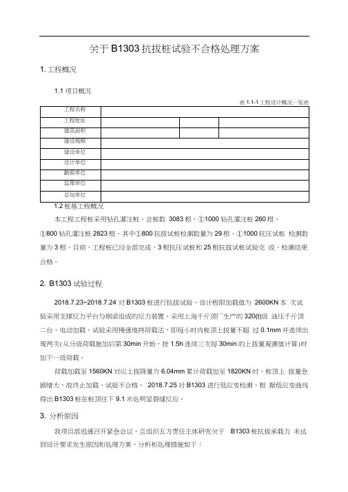 桩基试验不合格处理方案.docx
