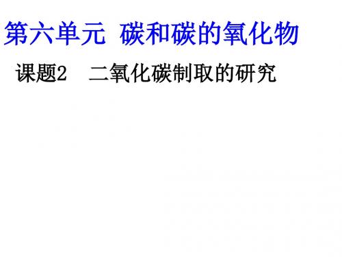 人教九年级化学上册第六单元课题2 二氧化碳制取的研究(共31张PPT)