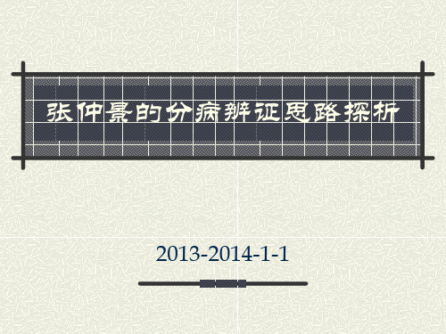 伤寒论专题讲座1张仲景的分病辨证思路探析12精品PPT课件