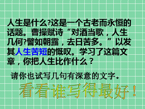 人教版九年级语文自制第12课《人生》(共45张PPT)
