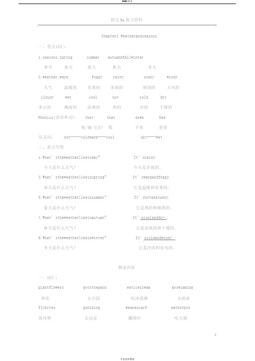 朗文3A复习资料