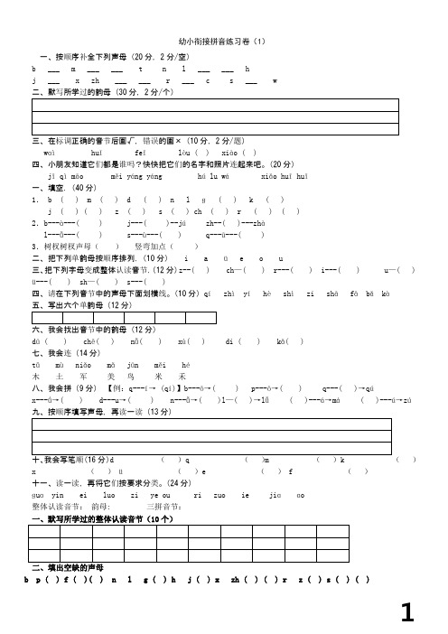 幼小衔接拼音练习卷(1)