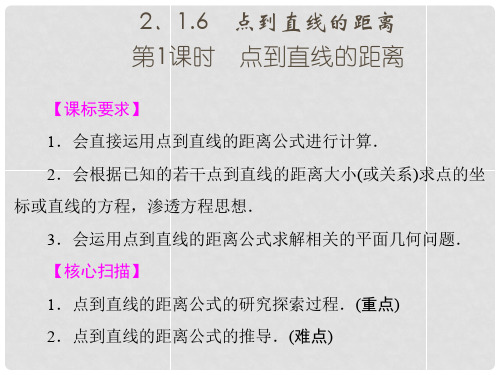 高中数学 2.1.6.1点到直线的距离课件 苏教版必修2