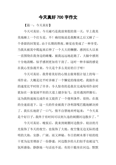 今天真好700字作文