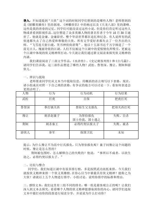 群文阅读.侠义精神详案