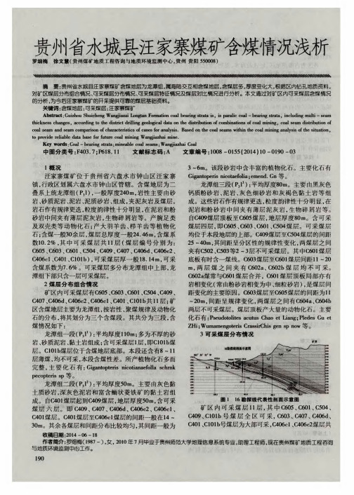 贵州省水城县汪家寨煤矿含煤情况浅析