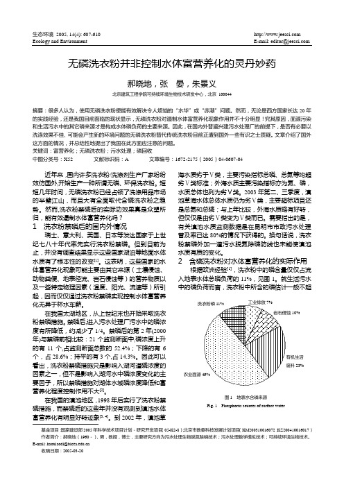 无磷洗衣粉并非控制水体富营养化的灵丹妙药