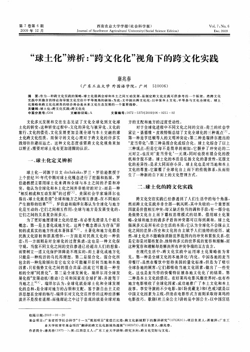 ”球土化”辨析：”跨文化化”视角下的跨文化实践