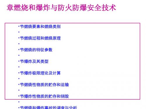 燃烧和爆炸与防火防爆安全技术讲义(PPT 36张)