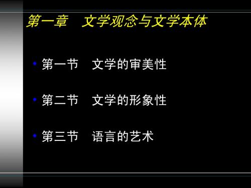 文学概论 文学观念与文学本体