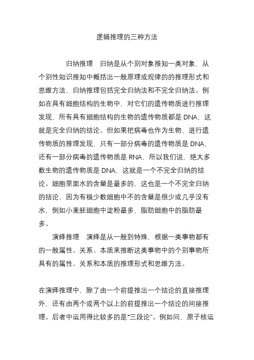 逻辑推理的三种方法