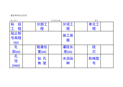 灌浆和抬动记录表