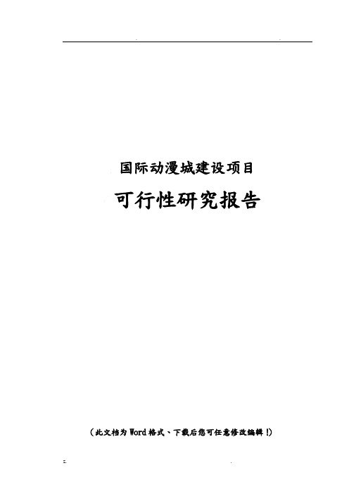 动漫城可行性研究报告