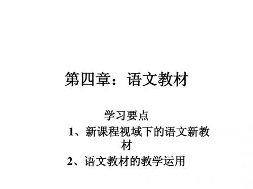 中学语文教学第四章：语文教材
