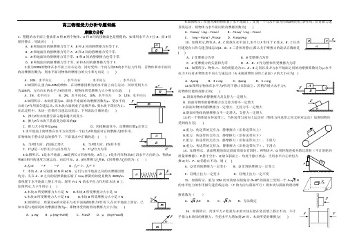 高三物理受力分析专题训练(完美版)