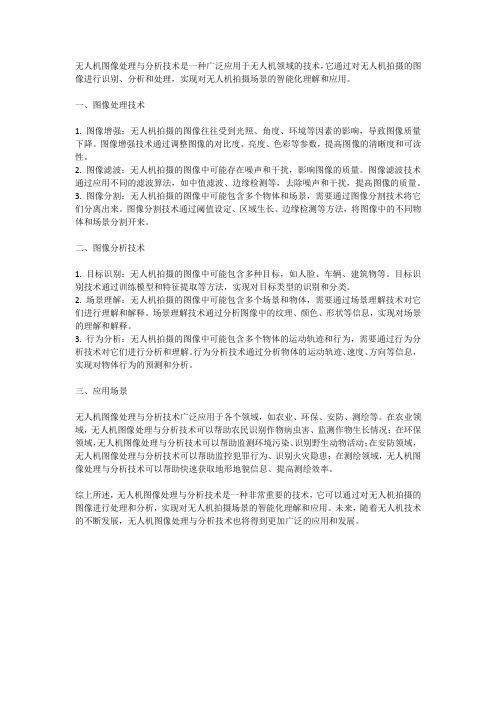 无人机图像处理与分析技术