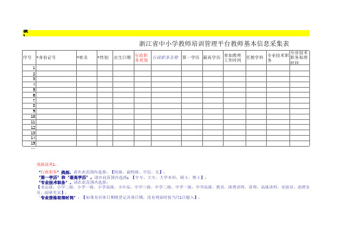 各学校教师基本信息采集表