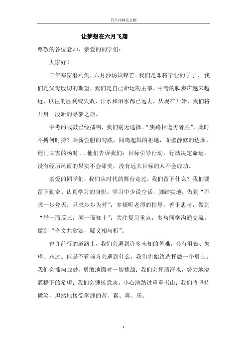 初三中考百日冲刺大会学生发言稿_(初稿)