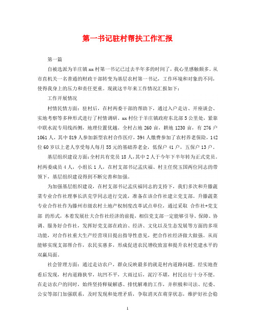 第一书记驻村帮扶工作汇报