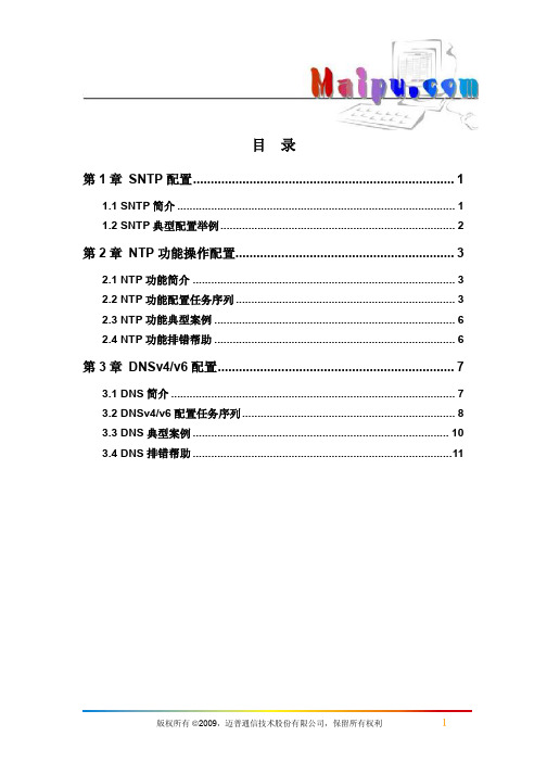 迈普3000_网络时间及域名管理操作