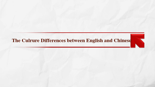 The Culrure Differences between English and Chinese英文和中文的区别