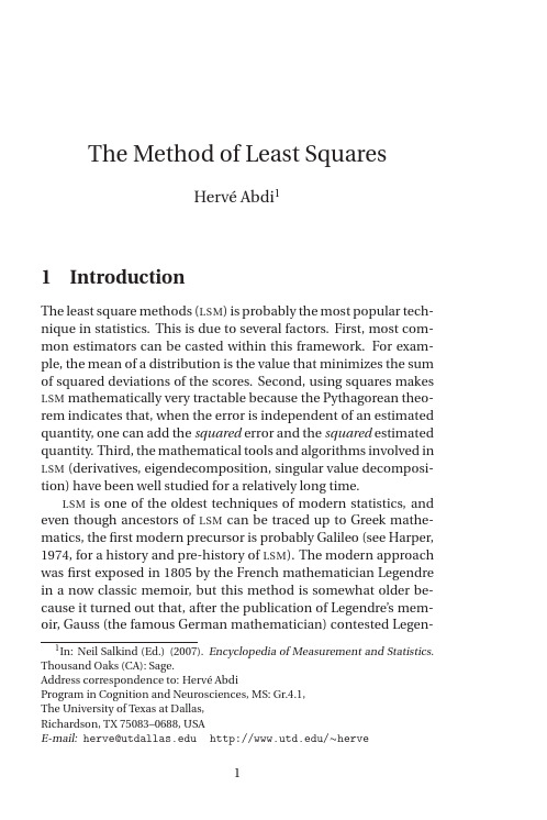 The Method of Least Squares
