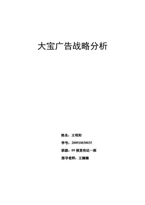 大宝广告战略分析