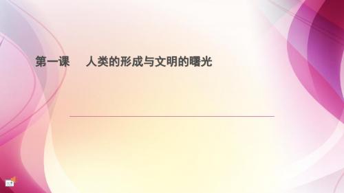 世界历史  第一课  人类的形成与文明的曙光