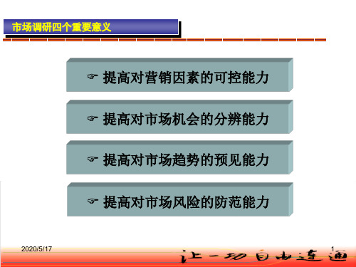 市场调研理论知识基础培训25页PPT文档