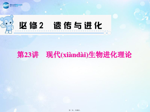 高考生物一轮总复习 第23讲 现代生物进化理论配套课件 新人教版必修2