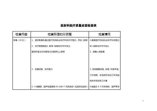 放射科巡查检查表