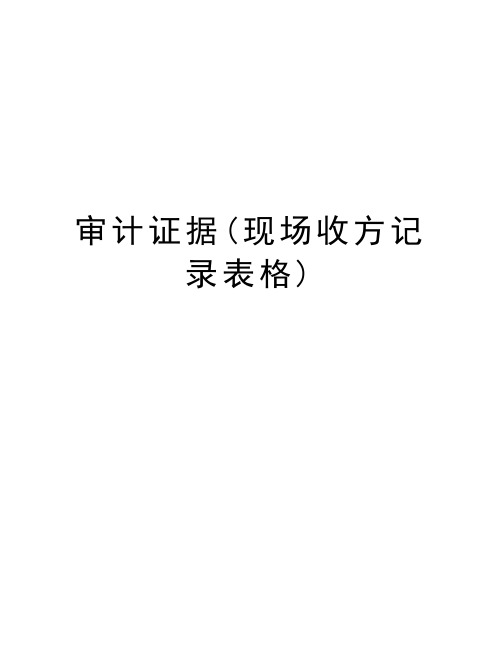 审计证据(现场收方记录表格)教程文件