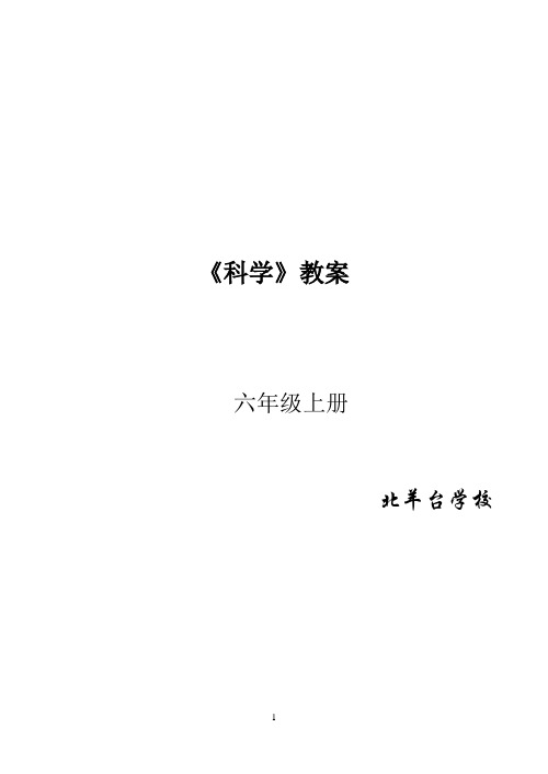 六年级科学教案上册