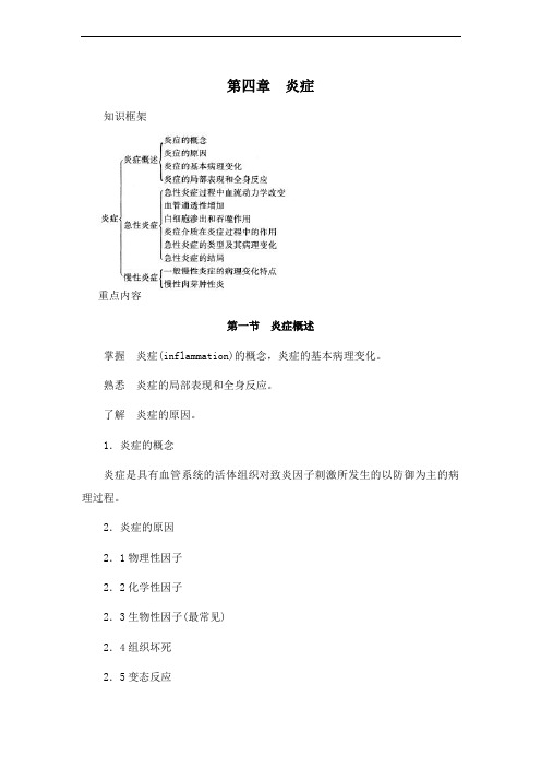 病理学 第四章 炎症 课程复习