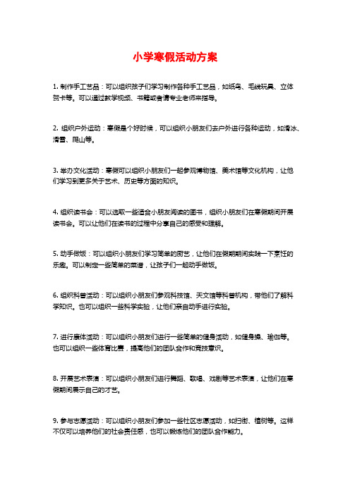 小学寒假活动方案