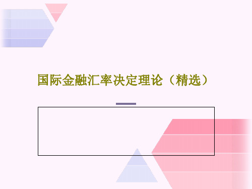 国际金融汇率决定理论(精选)PPT34页